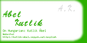 abel kutlik business card